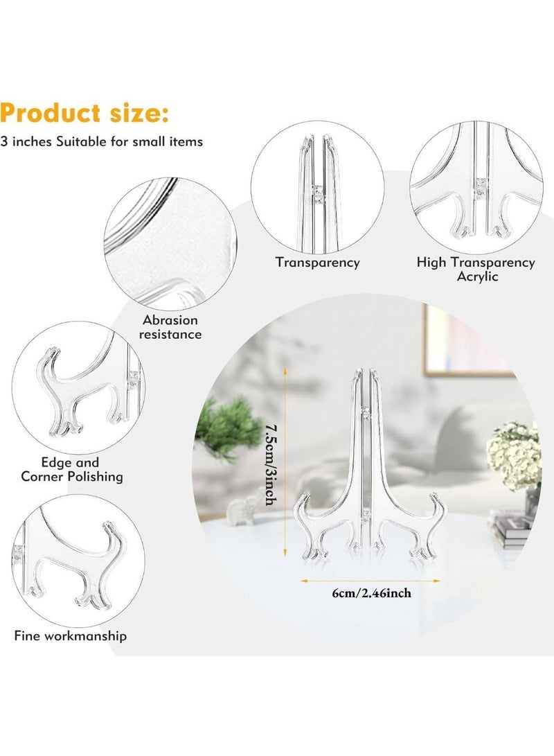 ChicAbode 18 حزمة 3 بوصة أكريليك لوحة الوقوف، عرض البطاقة الوقوف، حاملي لوحة للعرض، الوقوف البطاقة، واضح حاملي لوحة البلاستيك، حامل الصورة الوقوف، للبطاقات الرياضية، الصورة، الصورة - Image 2